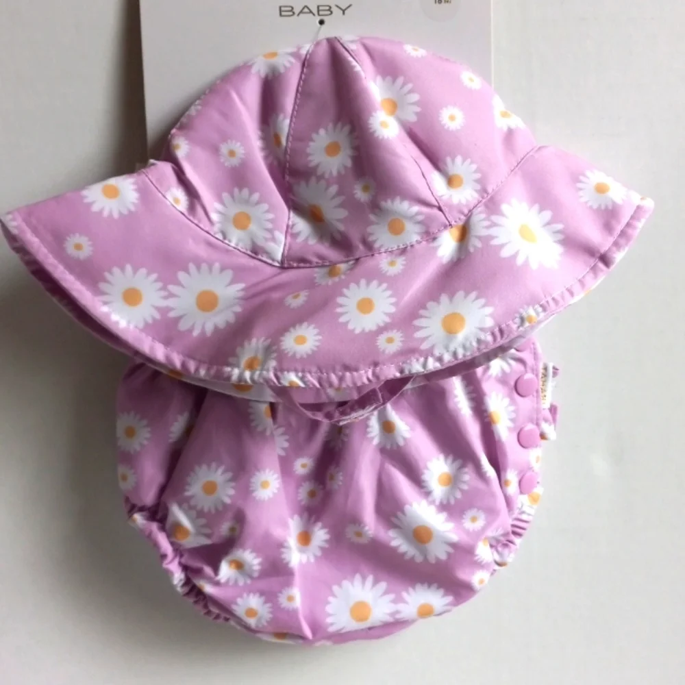 2PC SUN HAT/SWIM DIAPER SET